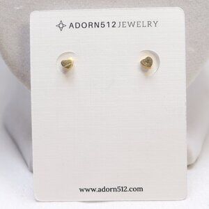 Adorn512 Gold Tone Tiny Heart Screw Back Studs $58 New
